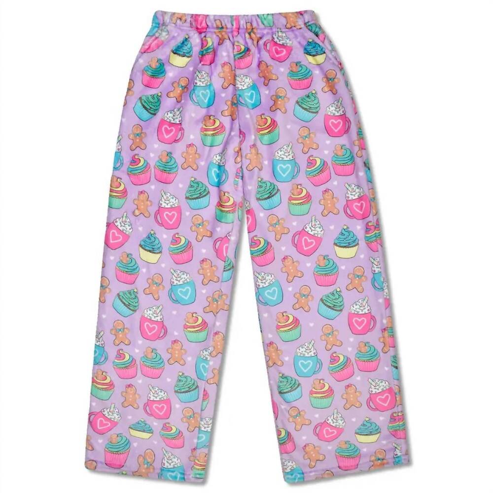 NEW ISCREAM women's gingerbread cafe plush pants in lavender